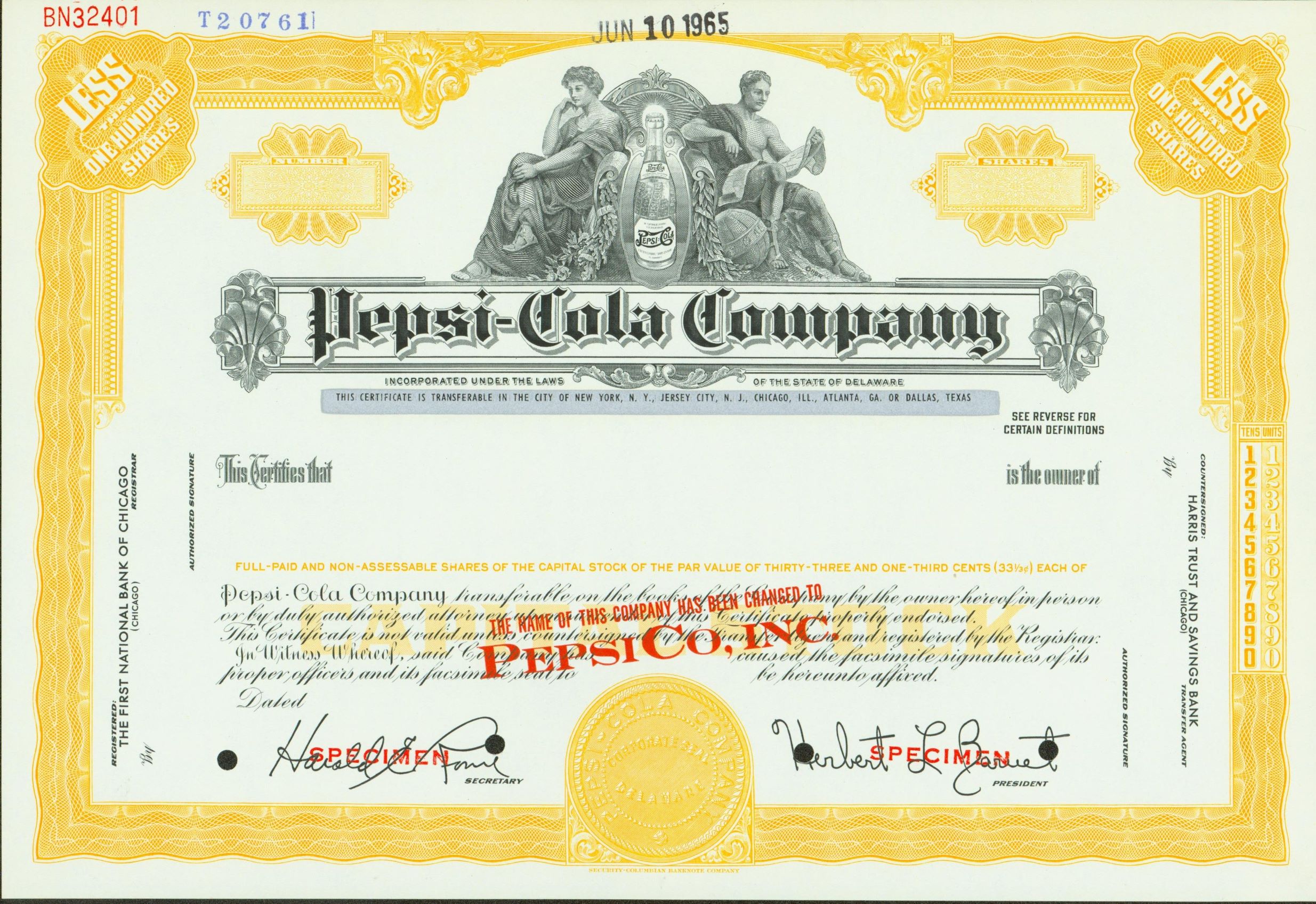 PepsiCo-stock certificate_1965_crop